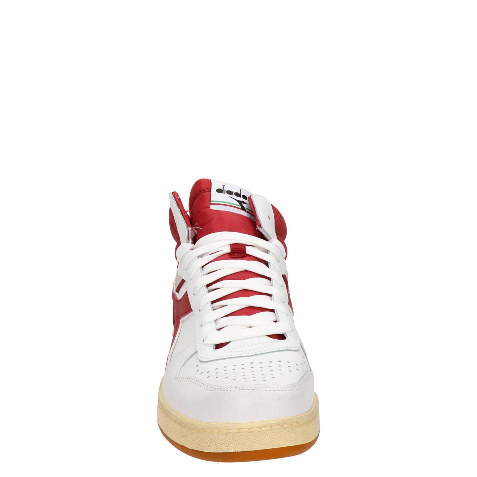 Diadora Magic Basket Demi Cu leren sneakers wit/rood | wehkamp