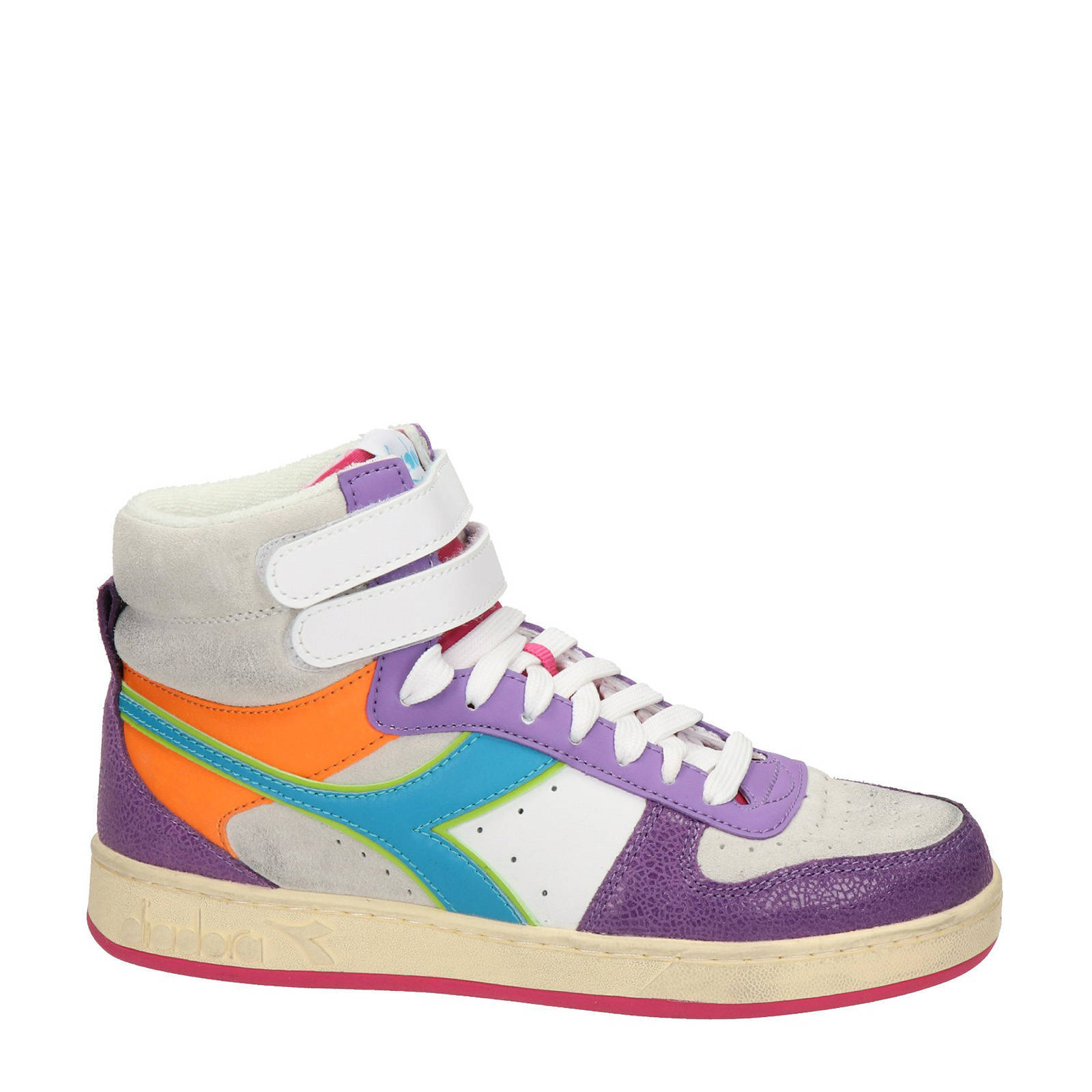 Diadora Magic Basket Mid hoge leren sneakers paars/multi | wehkamp