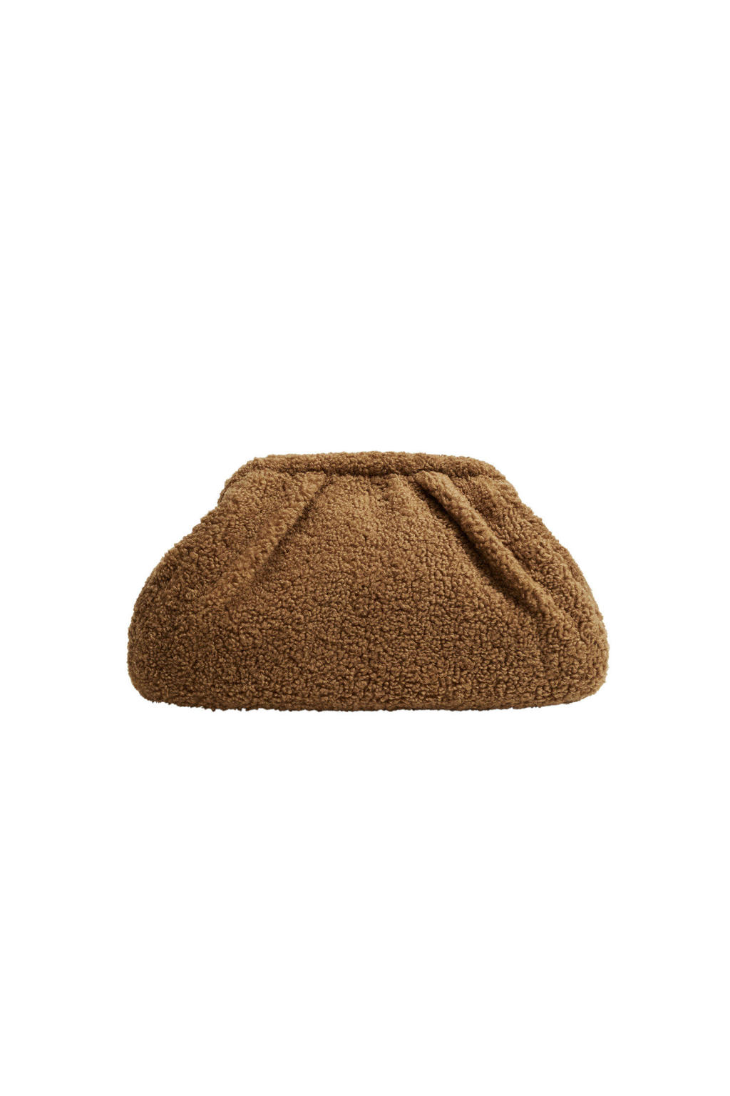 Mango teddy clutch bruin