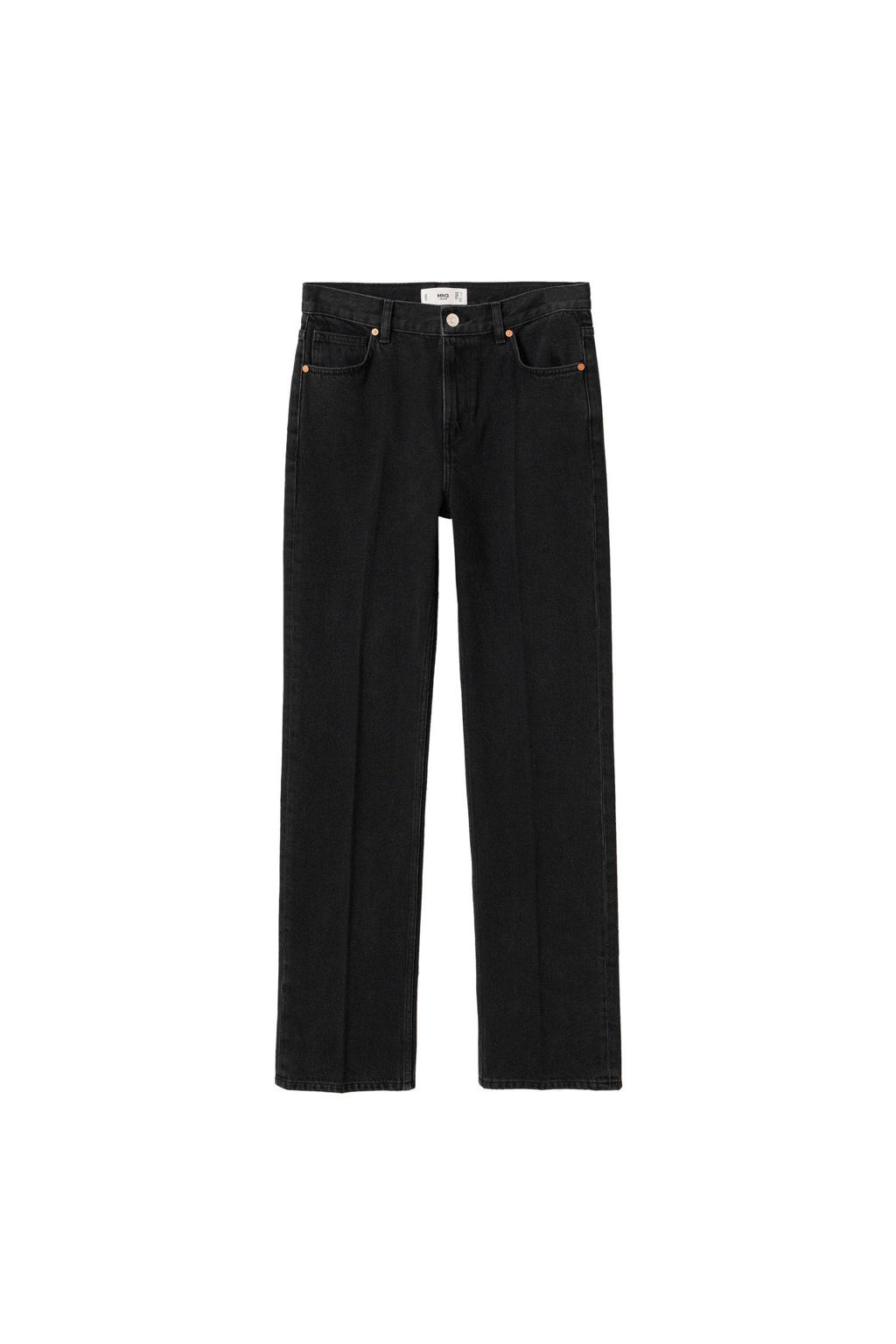Mango high waist straight fit jeans changeant grijs wehkamp