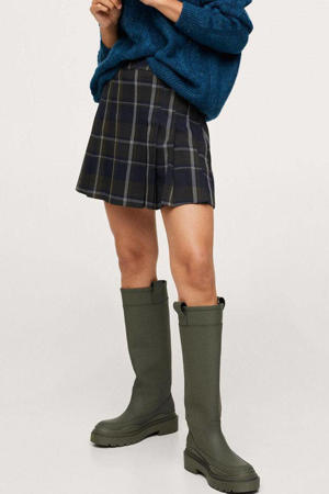 geruite mini rok groen/donkerblauw