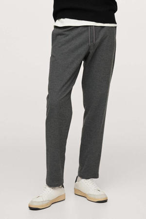 regular fit broek met wol grijs