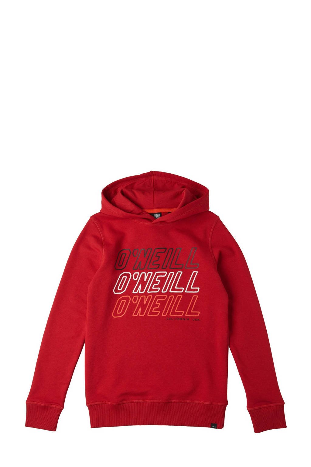 Rode jongens O'Neill hoodie All Year van sweat materiaal met printopdruk, lange mouwen, capuchon en geribde boorden