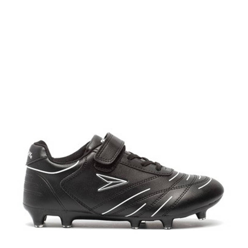 Zwart en witte jongens en meisjes Scapino Dutchy voetbalschoenen van imitatieleer met veters