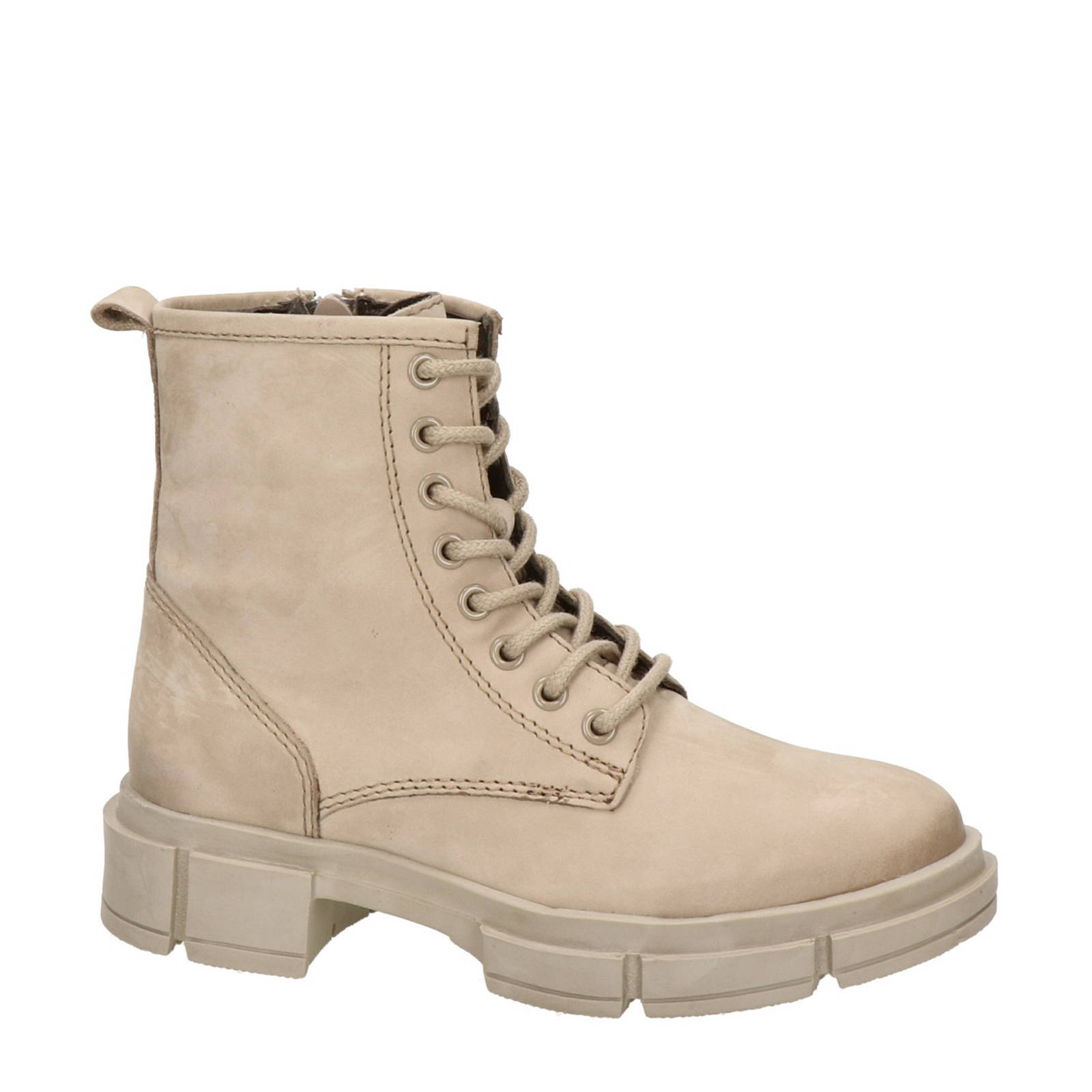 Nelson Kids leren veterboots beige | wehkamp