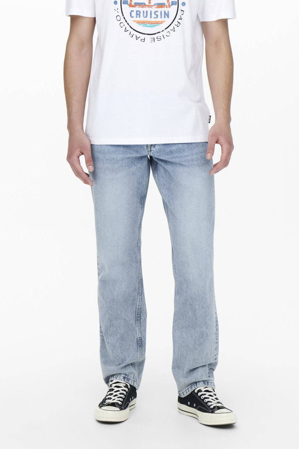 wehkamp Heren Kleding Broeken & Jeans Broeken Joggingbroeken Loose fit jeans Plus Size DAAN light denim 