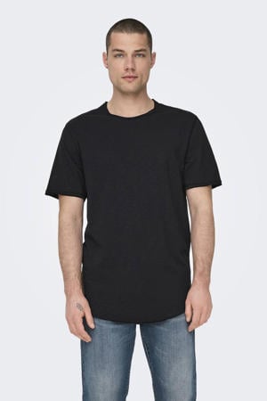 regular T-shirt zwart