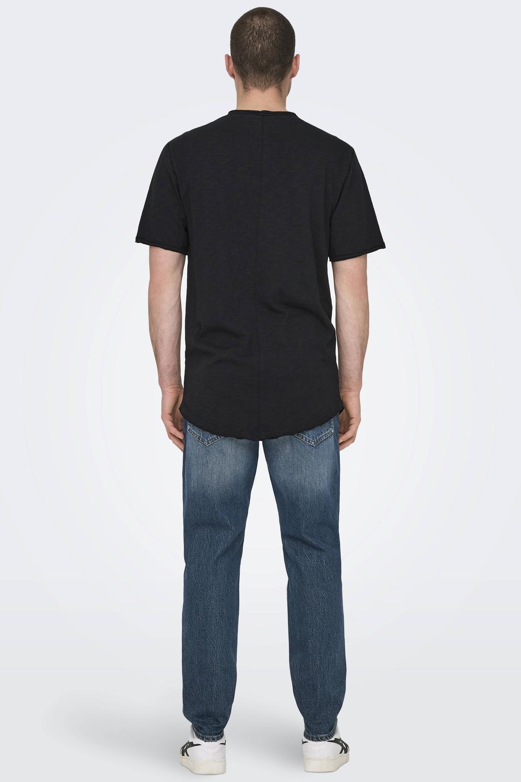 ONLY & SONS regular T-shirt zwart