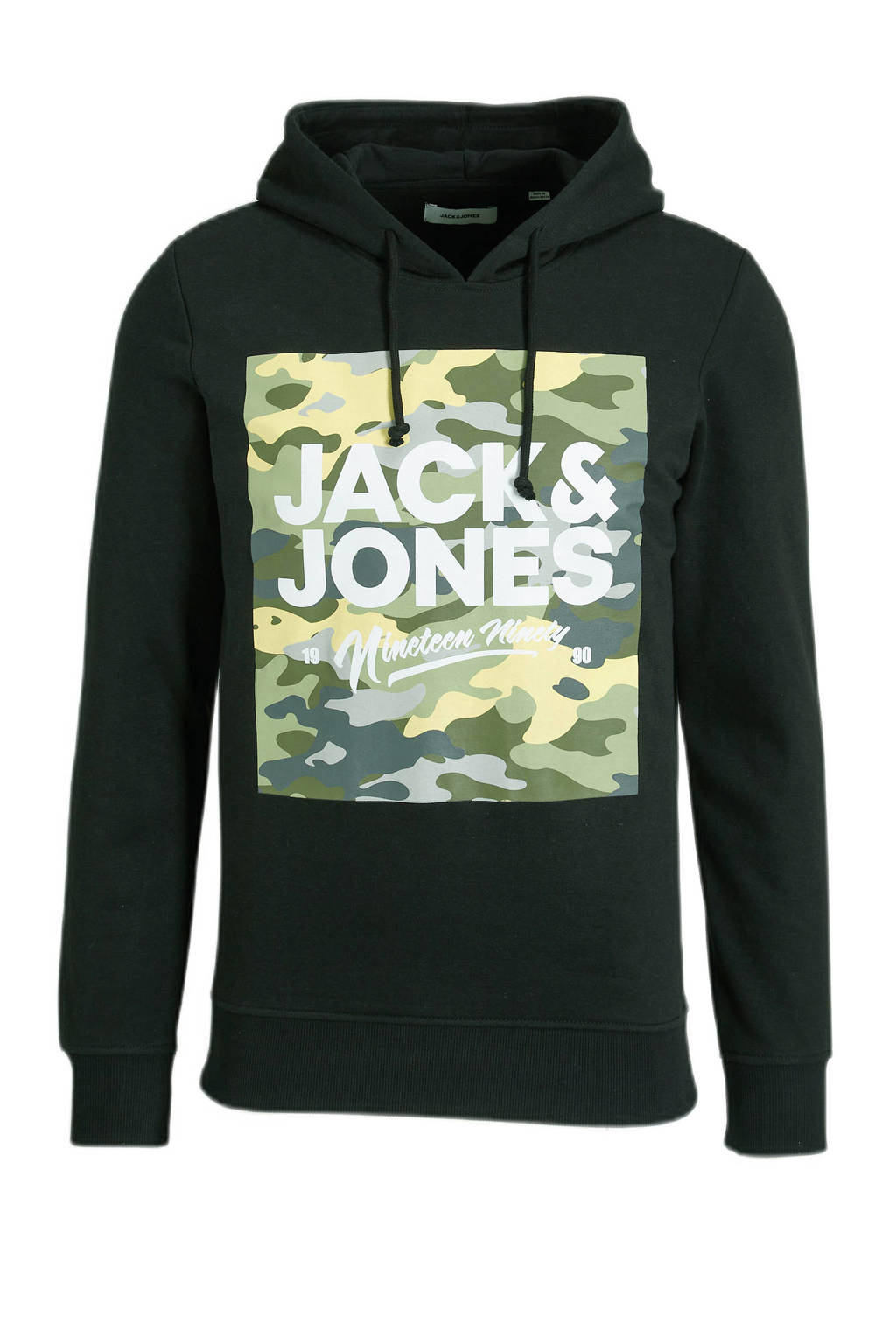 JACK & JONES hoodie JJPETE SHAPE met logo black, Black
