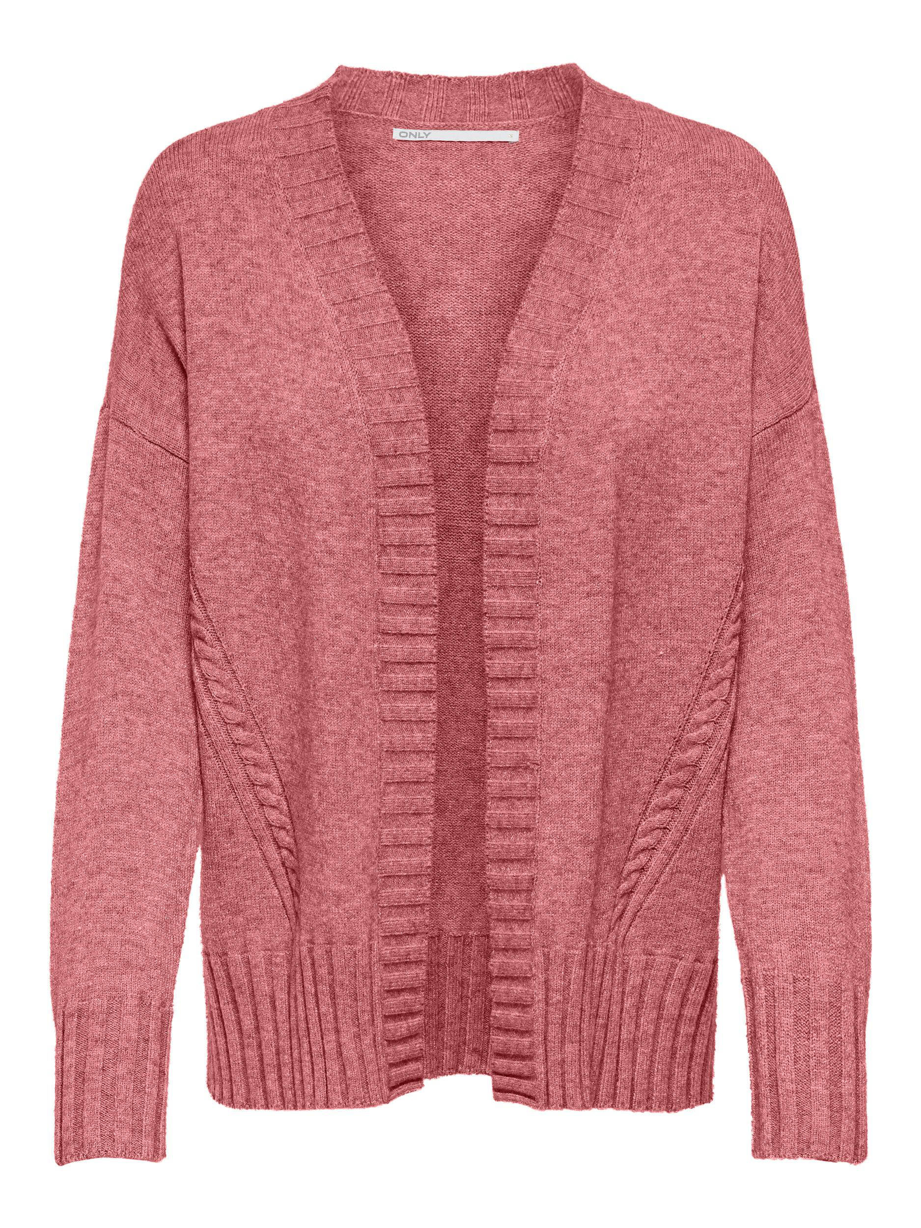 ONLY gebreid vest ONLSANDY roze online kopen