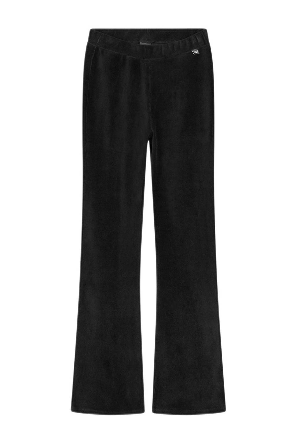 Zwarte meisjes NIK&NIK velours flared broek Farica met elastische tailleband
