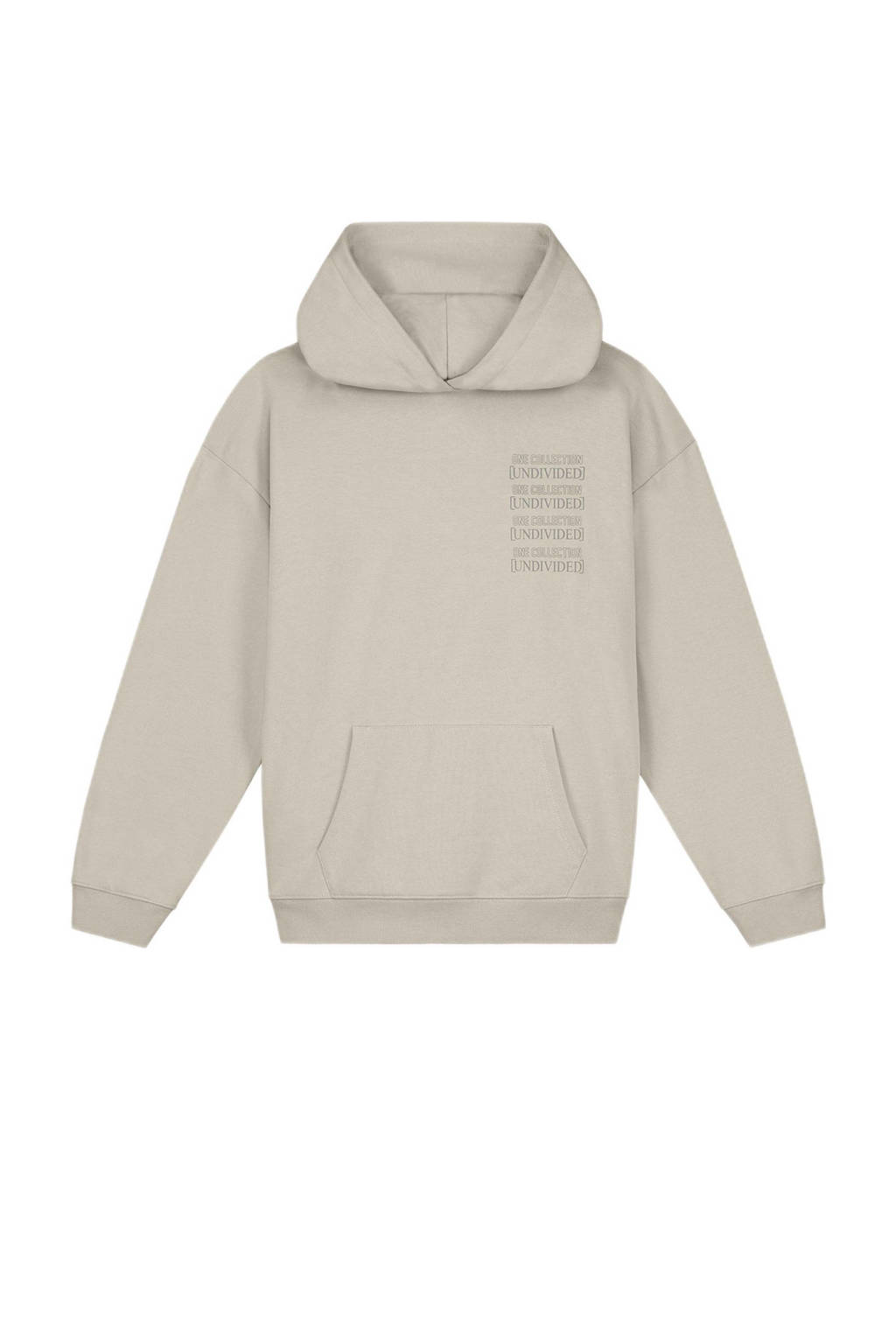 Grijze jongens en meisjes NIK&NIK unisex hoodie Marly One van sweat materiaal met backprint en lange mouwen