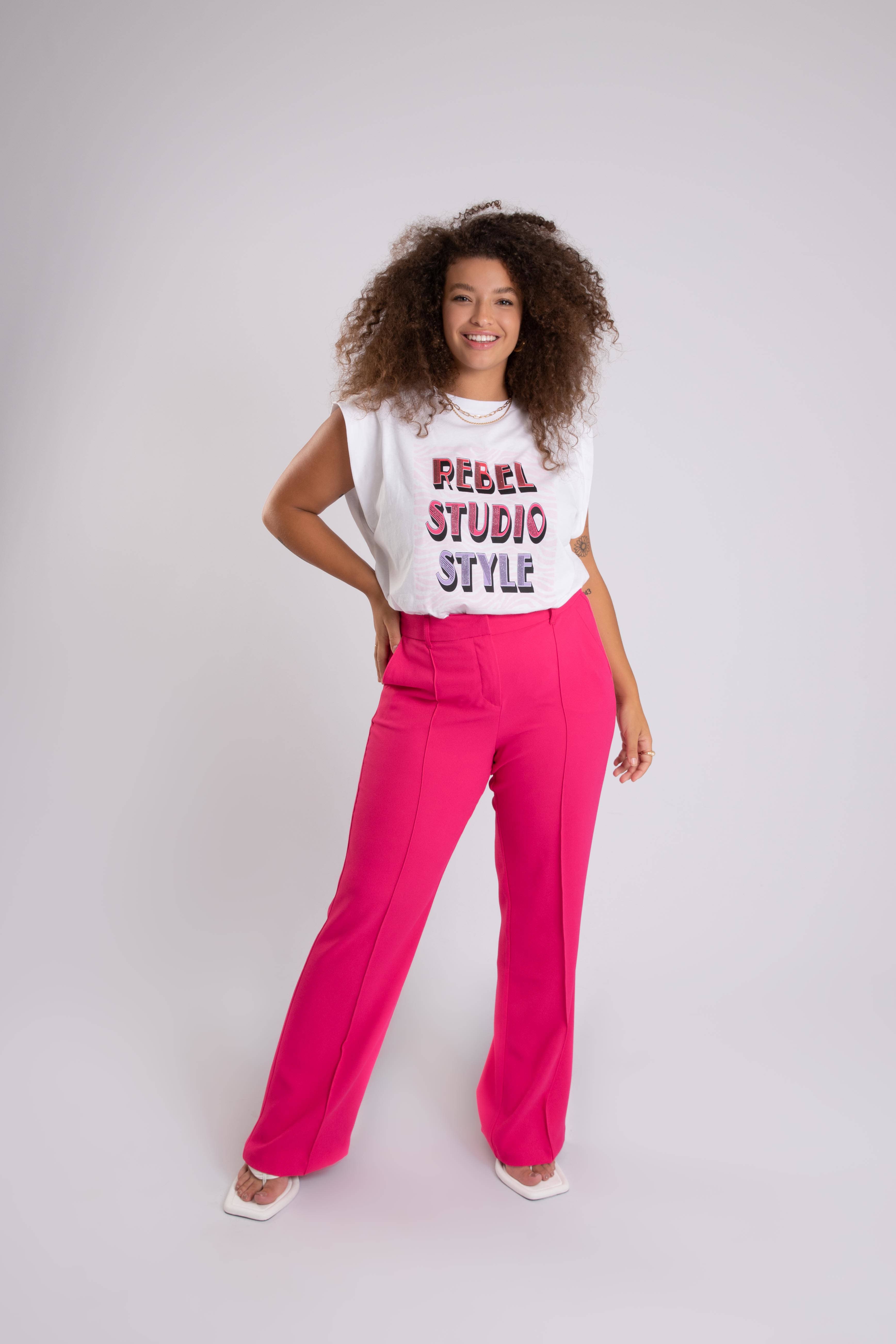 MS Mode flared pantalon roze kopen Morgen in huis wehkamp