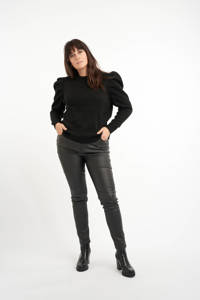 Zwarte dames MS Mode gebreide trui van polyacryl met lange mouwen