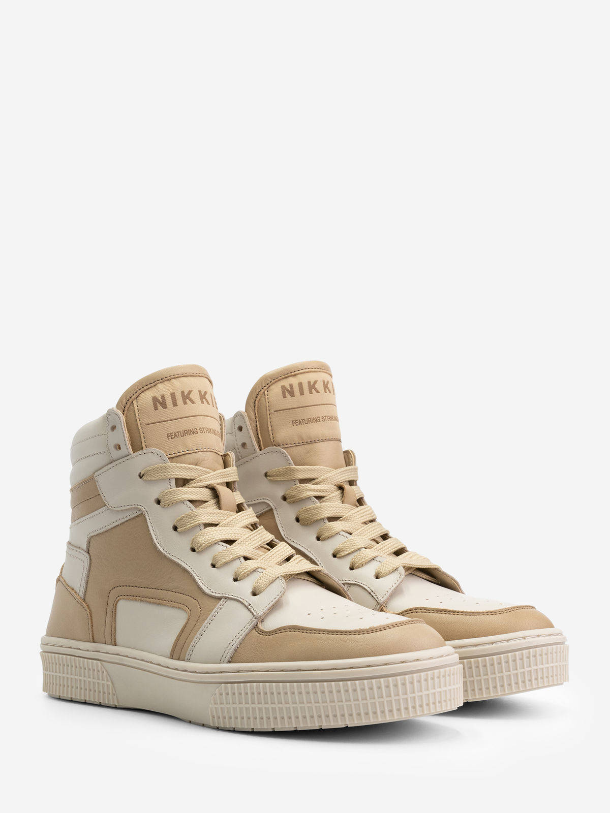 NIKKIE Livia hoge leren sneakers cream | wehkamp