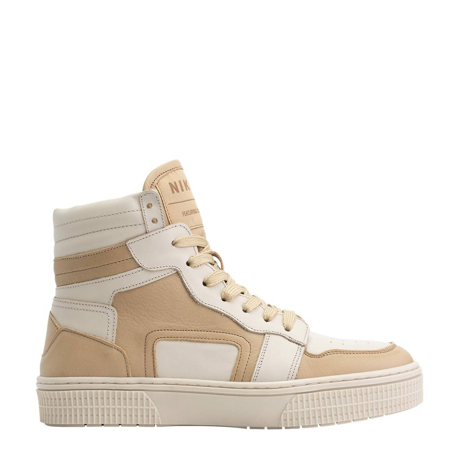 NIKKIE Livia hoge leren sneakers cream | wehkamp