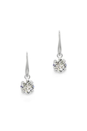 rhodium plated oorbellen Ava Drop