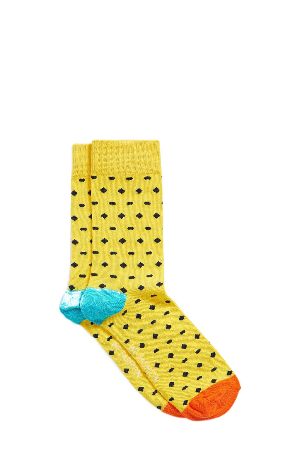 WE Fashion sokken met all-over print geel