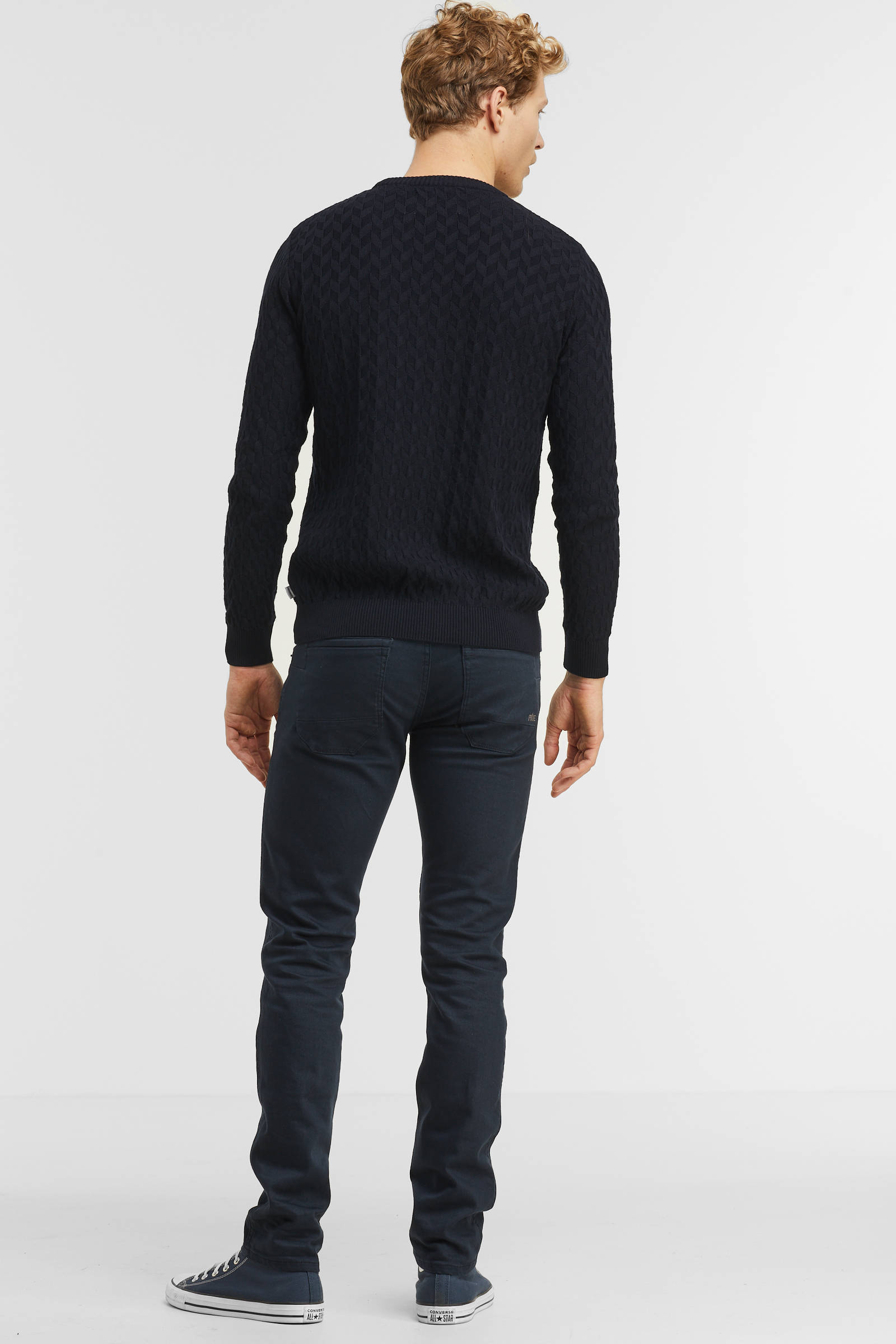 PME Legend coated slim fit broek Nightflight coated 5281 donkerblauw online kopen