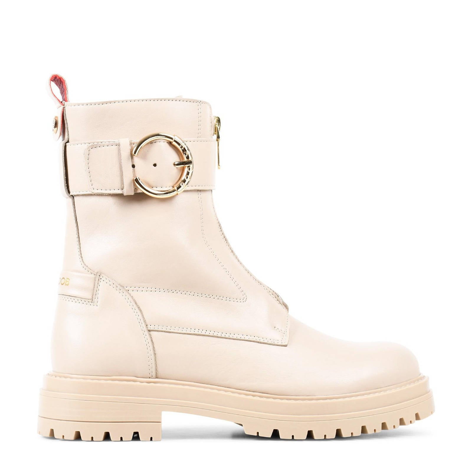 Haboob Joshua leren bikerboots lichtbeige | wehkamp