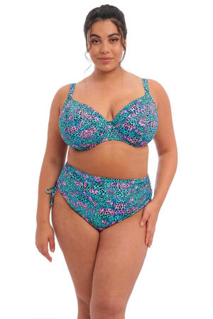 +size beugel bikinitop Electric Savannah met dierenprint blauw/roze/lila
