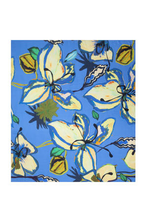 sjaal Lily Marina Blue met bloemenprint