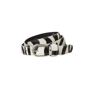 leren riem zebraprint zwart/wit