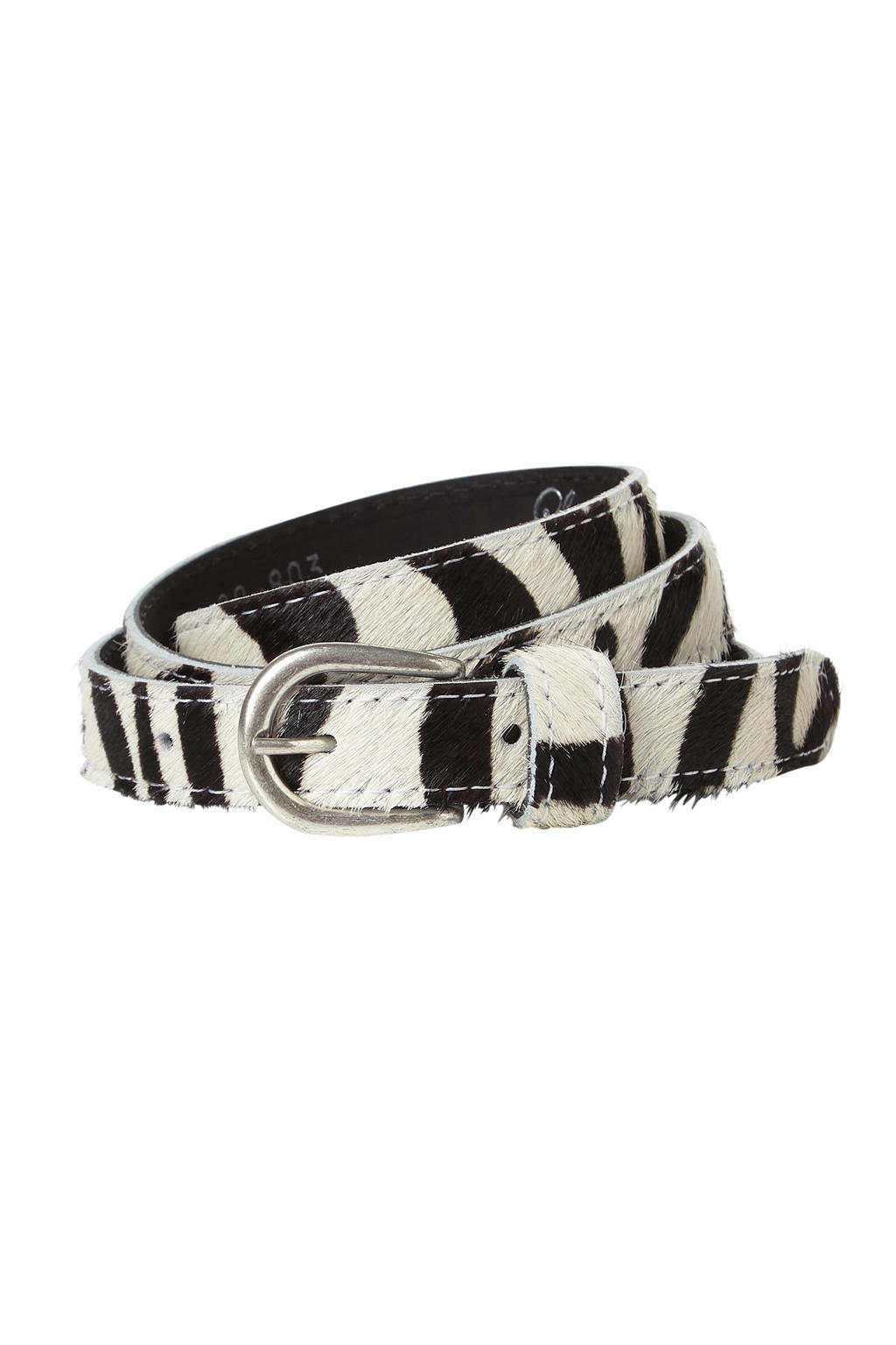 Legend leren riem zebraprint zwart/wit