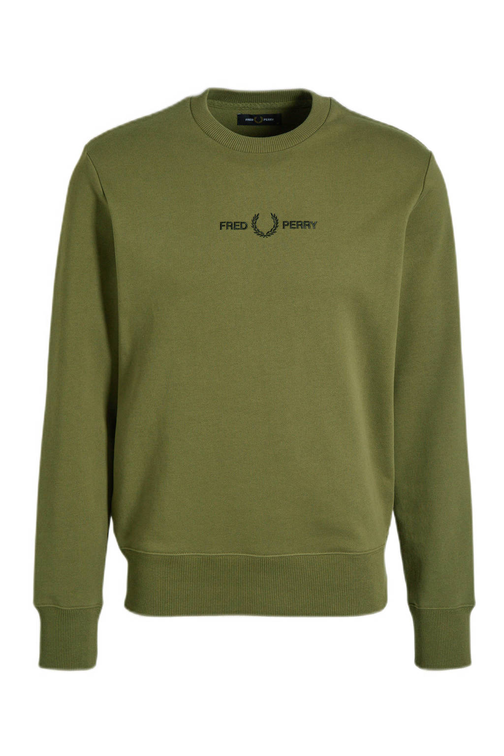 Fred Perry sweater met logo military green