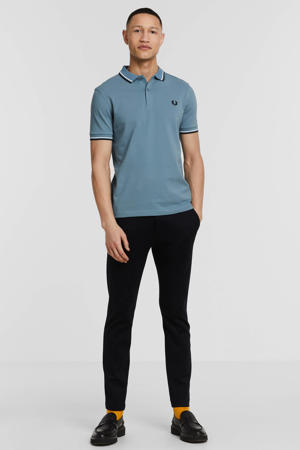 regular fit polo Twin tipped met contrastbies ashblue