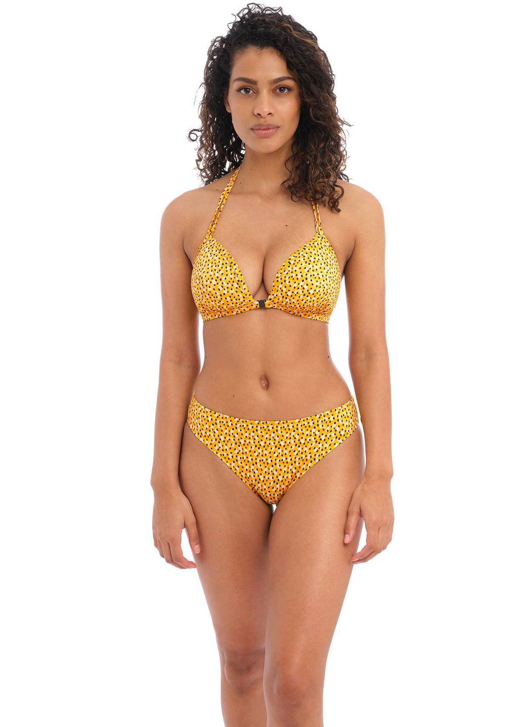 waarschijnlijkheid Telemacos Mentaliteit Freya niet-voorgevormde triangel bikinitop Cala Palma met all over print en  voorsluiting geel/zwart | wehkamp