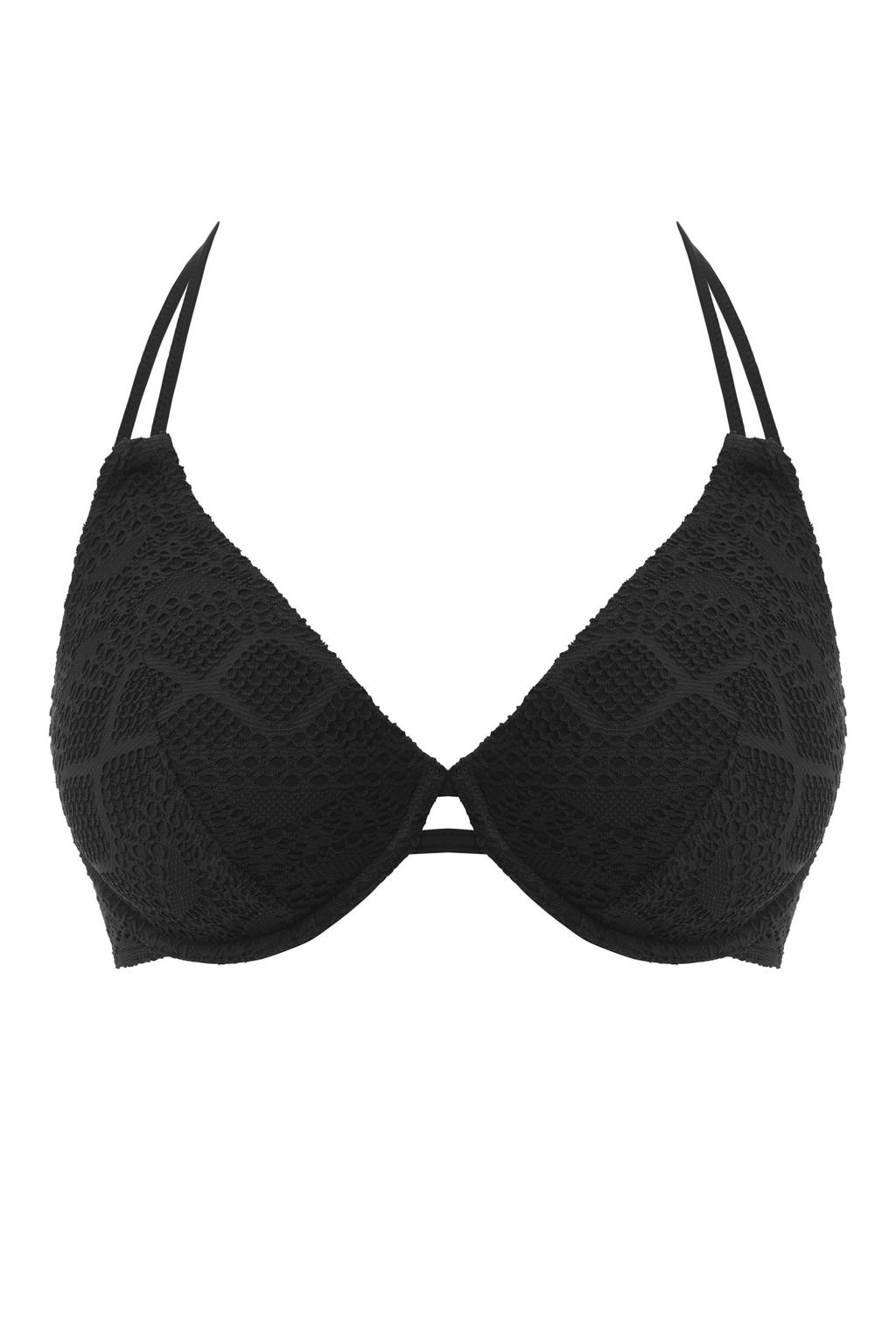 Freya niet-voorgevormde halter bikinitop Sundance zwart