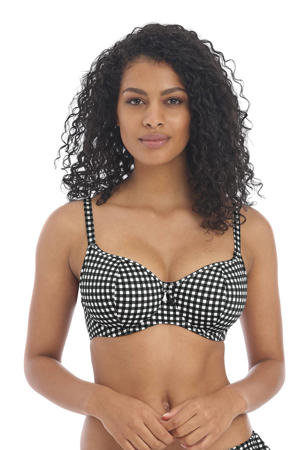 niet-voorgevormde beugel bikinitop Check In zwart/wit