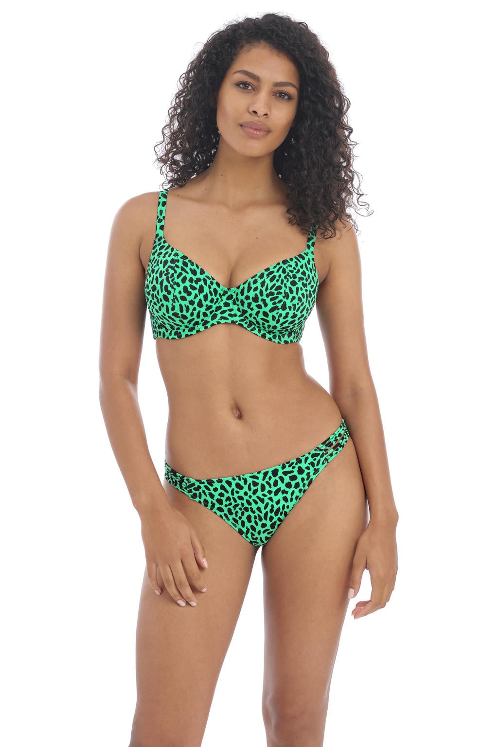 Freya niet-voorgevormde beugel bikinitop Zanzibar groen/zwart