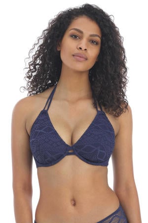 Freya Sundance halterbikinitop met beugel zwart elastisch borduursel - Bodyfashion Born Freya Sundance halterbikinitop met beugel zwart elastisch borduursel - Bodyfashion Born