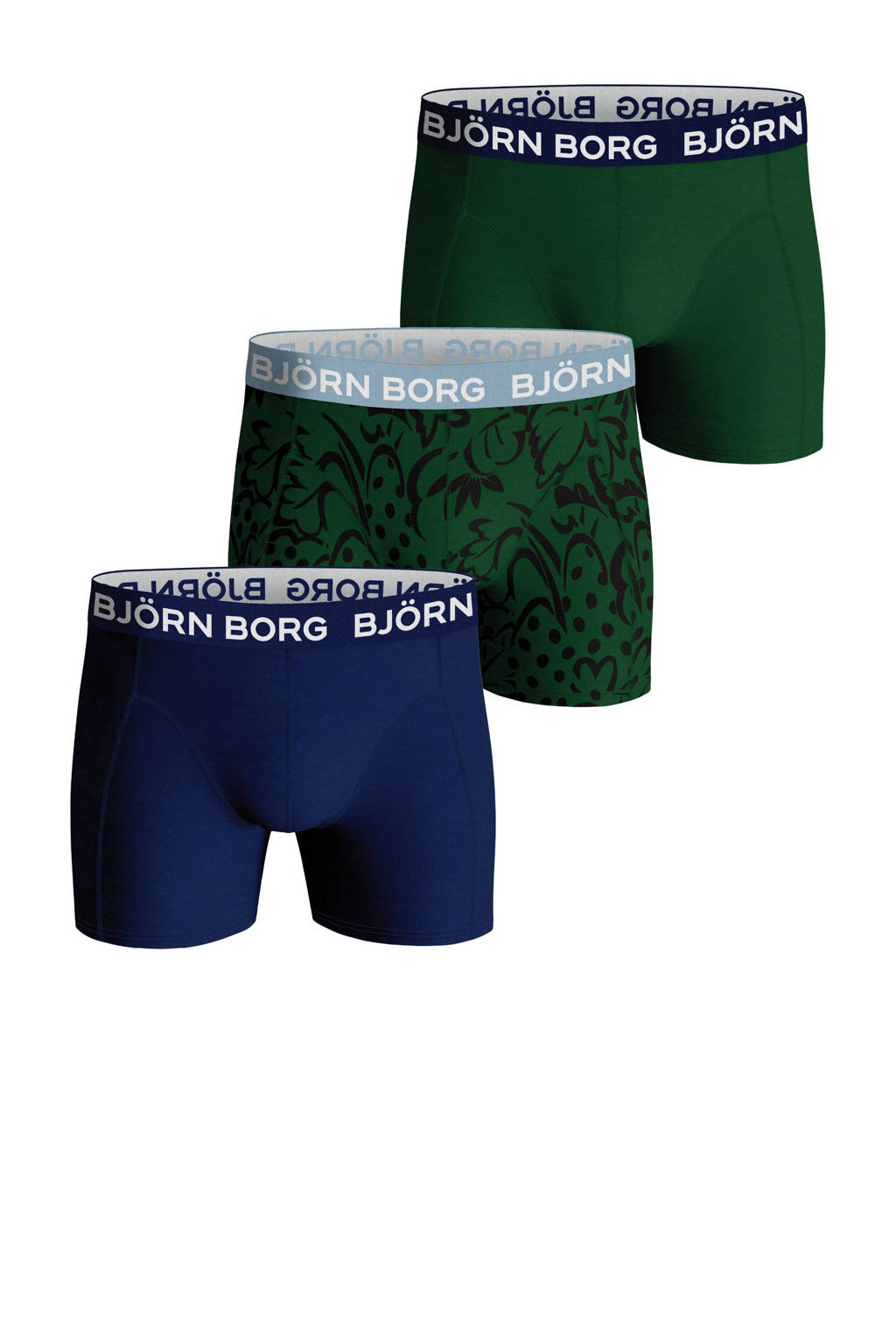 Björn Borg   boxershort Core - set van 3 groen/blauw, Groen/blauw
