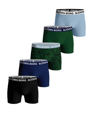   boxershort Core- set van 5 groen/zwart/blauw