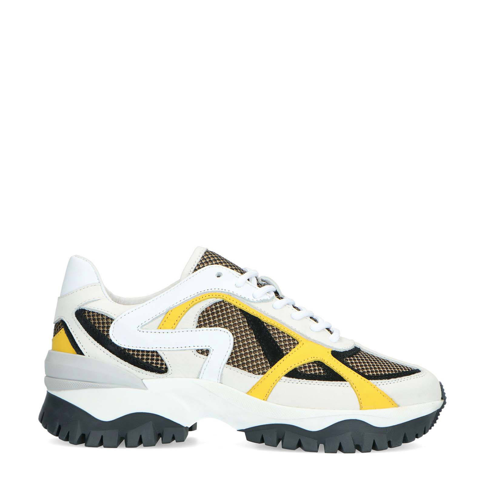 Sacha leren chunky sneakers wit/multi | wehkamp