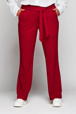 high waist straight fit pantalon Bibiane rood