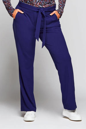 high waist straight fit pantalon Bibiane blauw