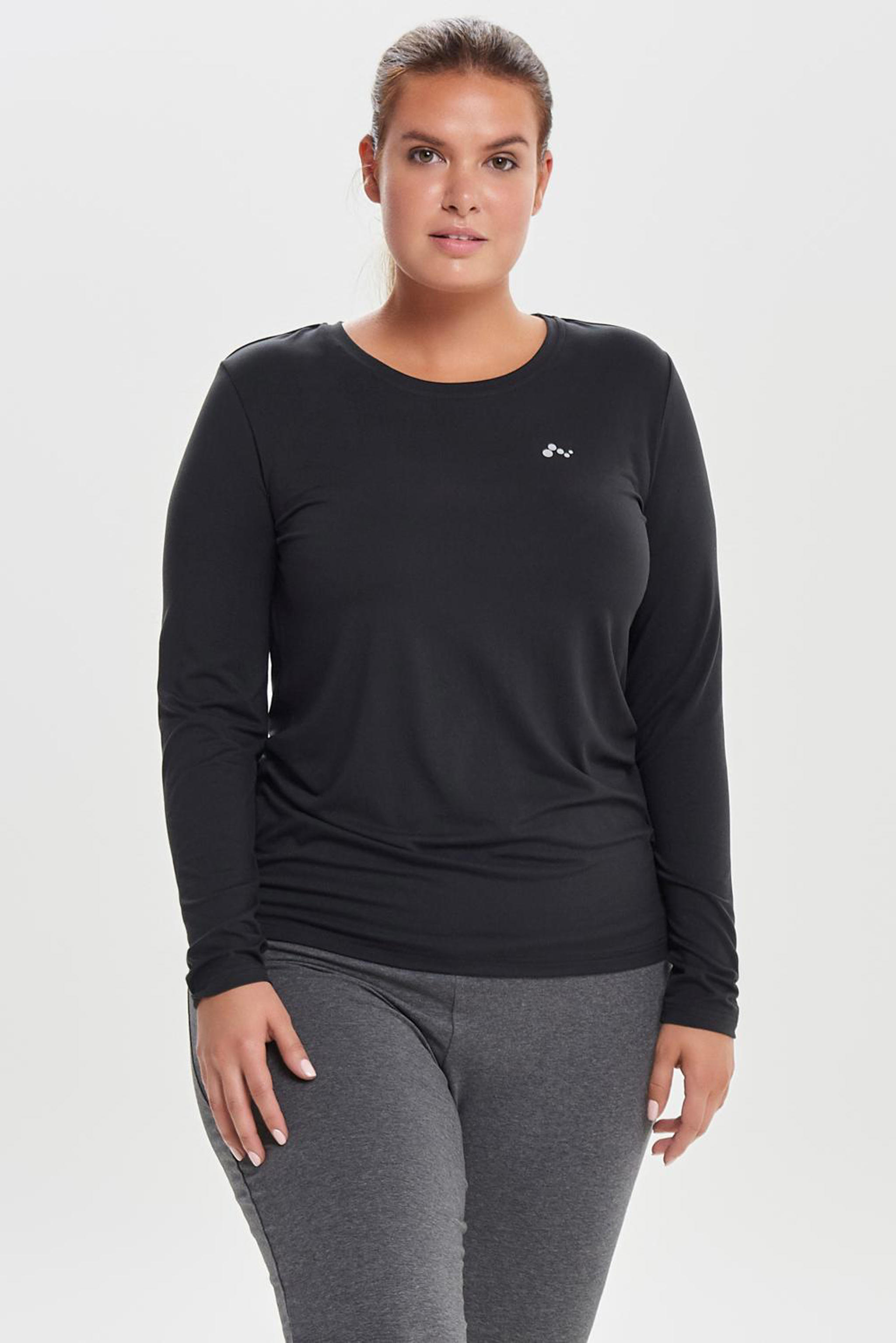 ONLY PLAY CURVY Plus Size sport Tshirt ONPCLARISA zwart wehkamp