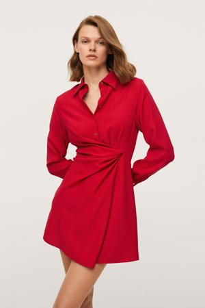 jurk met overslag detail rood