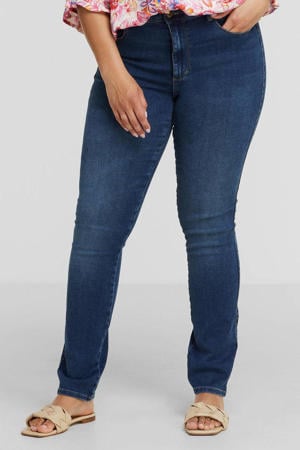 high waist straight fit jeans CARAUGUSTA dark denim