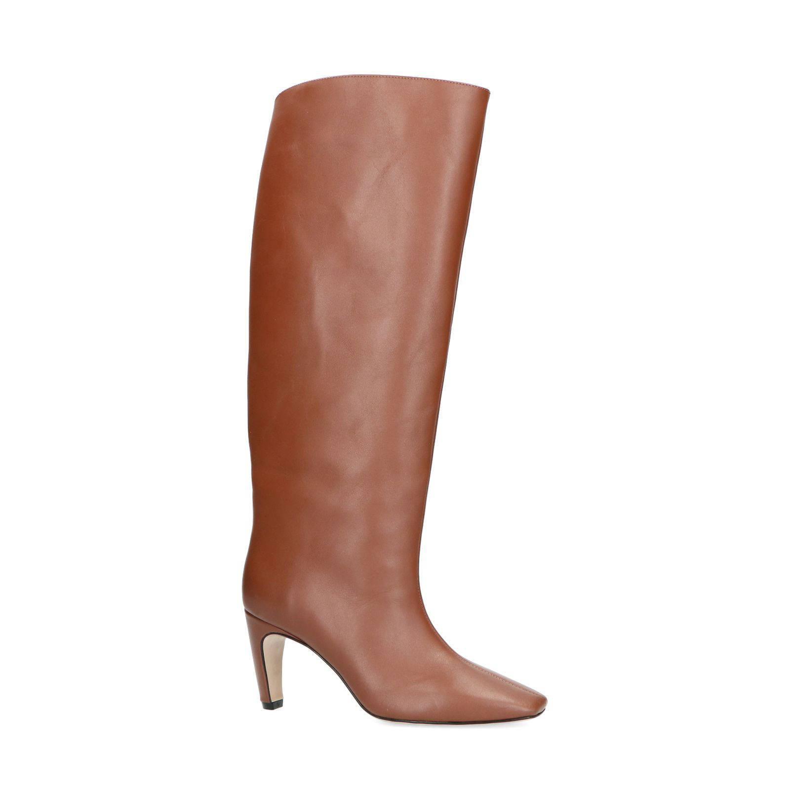 Sacha leren laarzen met brede schacht cognac | wehkamp