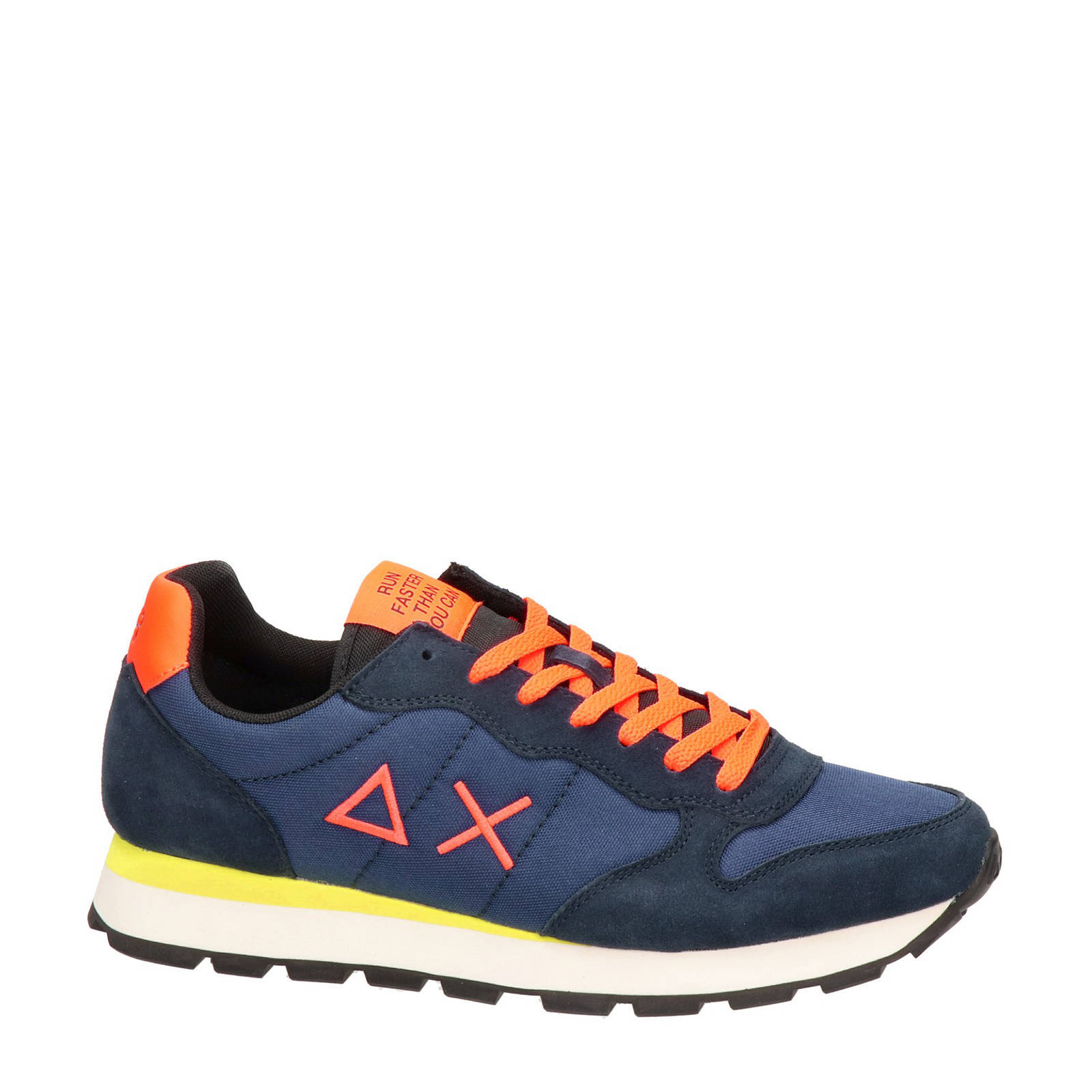 SUN68 Tom Fluo suède sneakers blauw/oranje | wehkamp