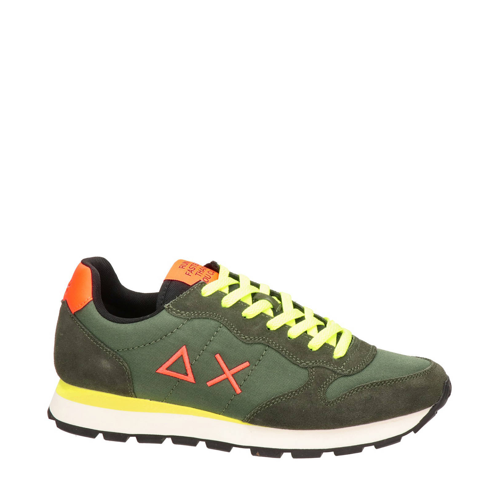 SUN68 Tom Fluo suède sneakers groen/geel | wehkamp