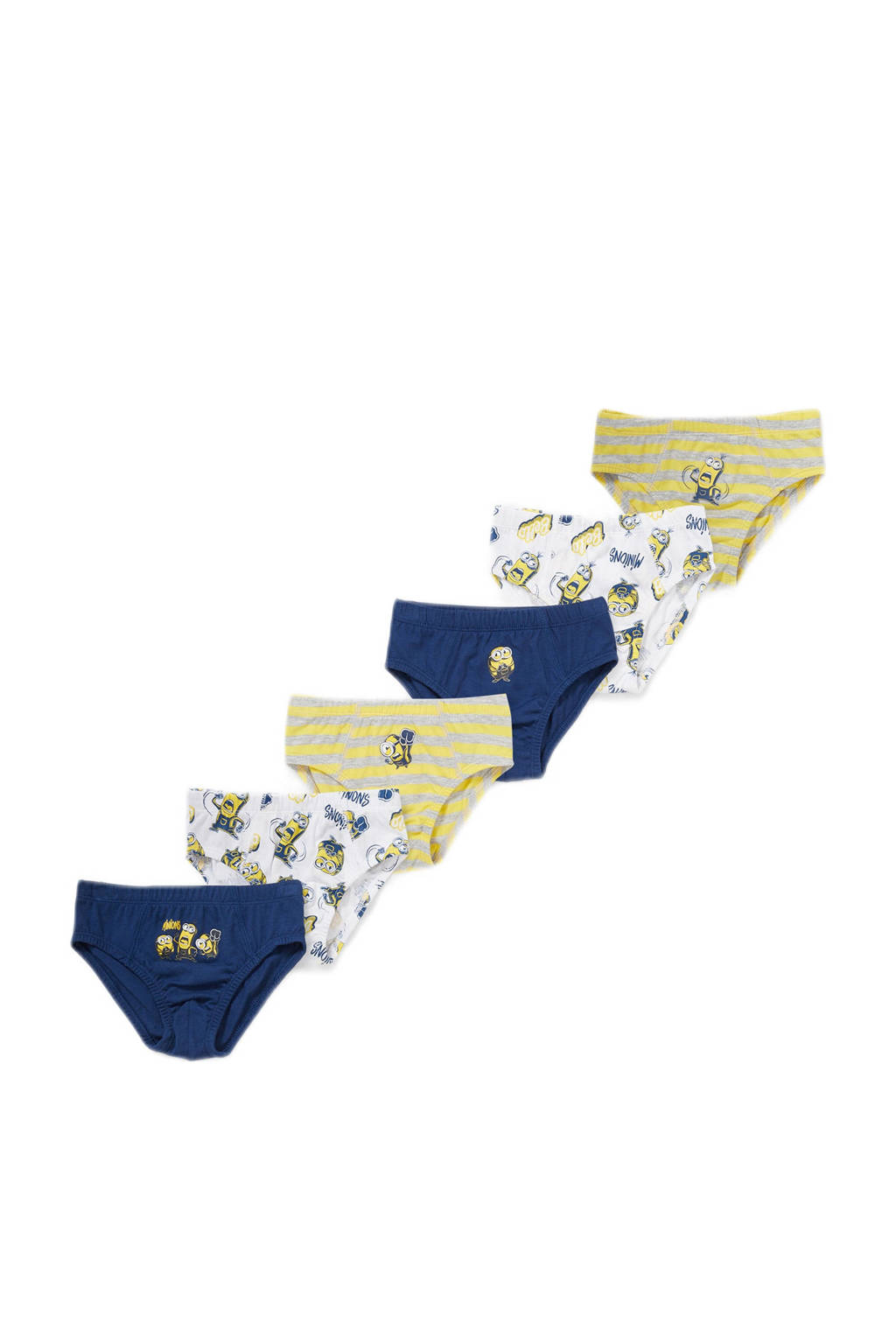 C&A slip Minions - set van 6 geel/blauw/wit, Geel/blauw/wit