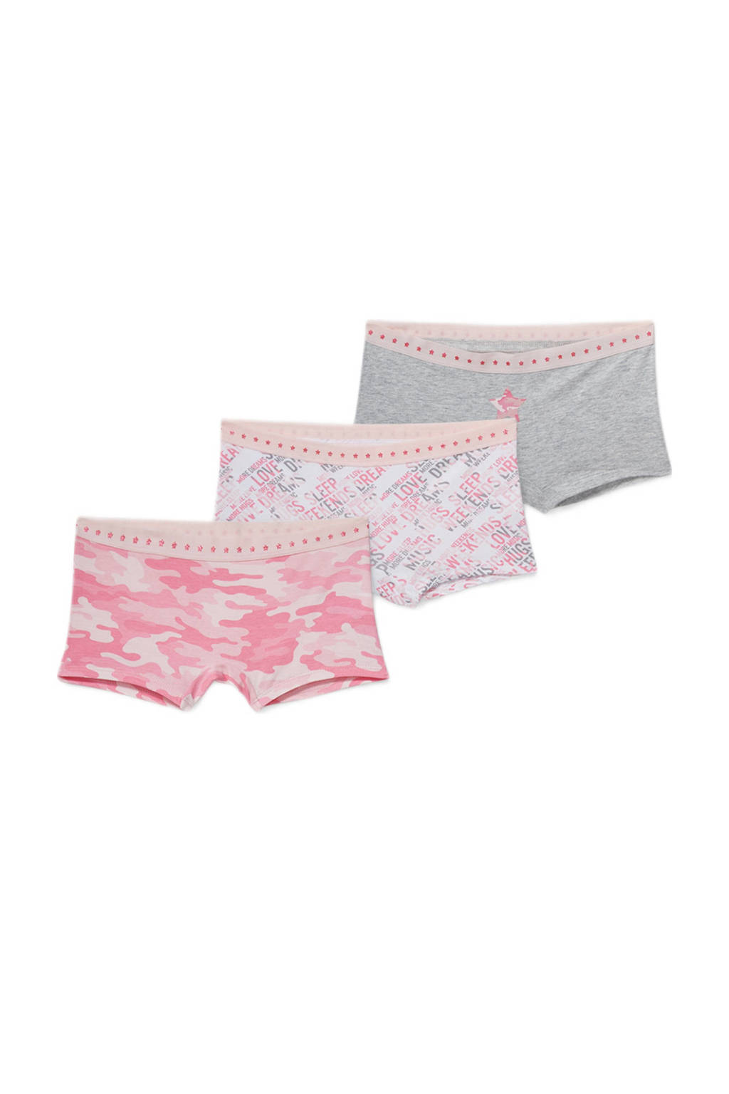 C&A short - set van 3 van biologisch katoen roze, Roze