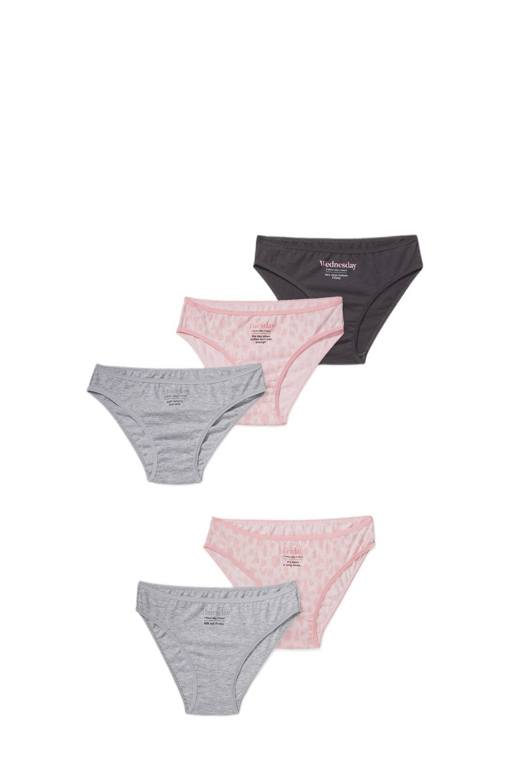 C&A slip - set van 5 multi colour, MULTI COLOUR