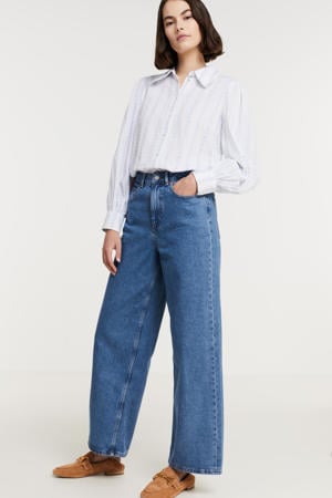high waist wide leg jeans JXTOKYO medium blue denim